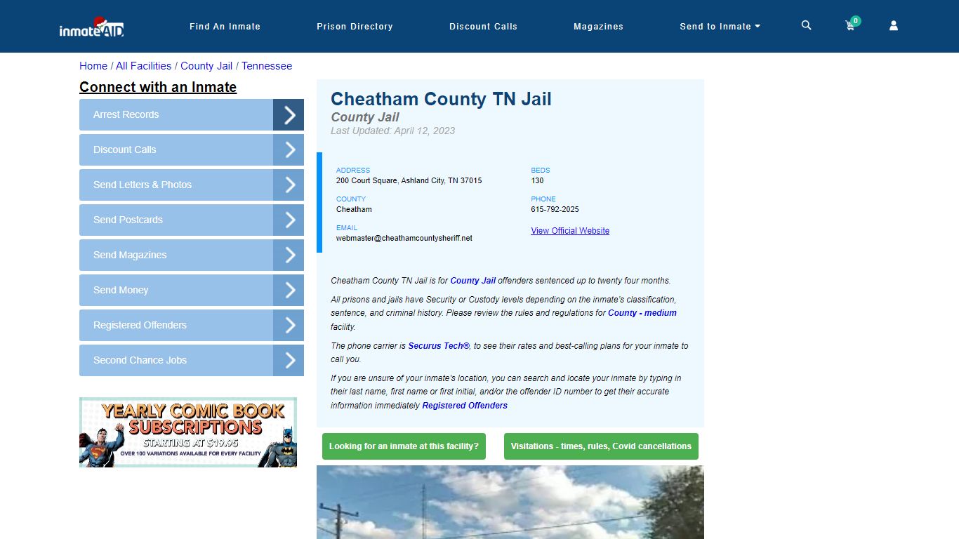 Cheatham County TN Jail - Inmate Locator - Ashland City, TN