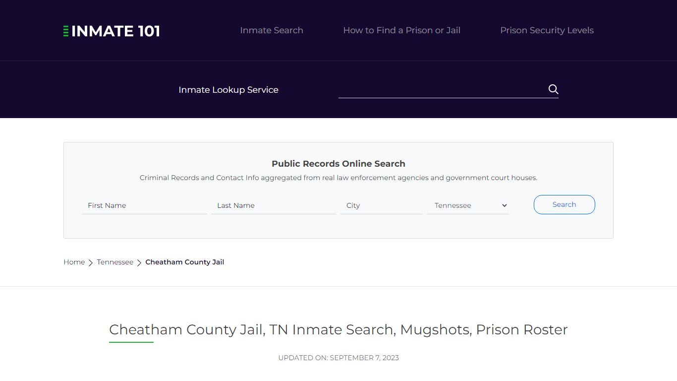 Cheatham County Jail, TN Inmate Search, Mugshots, Prison Roster